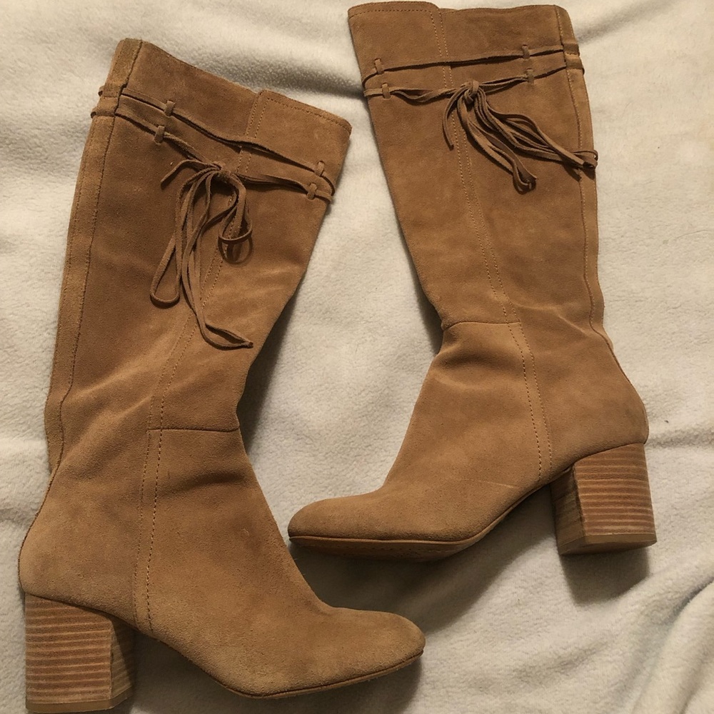 Splendid tan suede tall boots, size 8 1/2, used, lots of life left